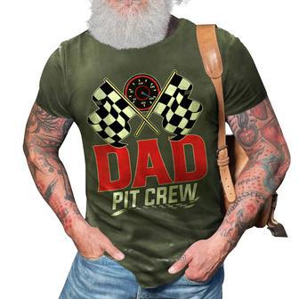 Dad Pit Crew Race Car Birthday Party Racing Family 3D Print Casual Tshirt - Seseable