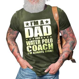 Dad Water Polo Coach Coaches Fathers Day S Gift 3D Print Casual Tshirt | Mazezy