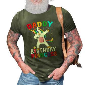 Daddy Of The Birthday Princess Unicorn Dabbing 3D Print Casual Tshirt | Mazezy