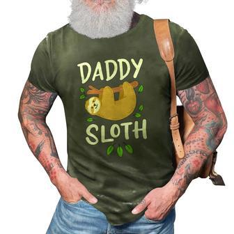 Daddy Sloth Dad Father Fathers Day Lazy Dad 3D Print Casual Tshirt | Mazezy