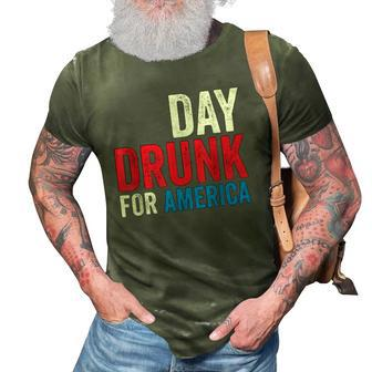 Day Drunk For America Drinking Fourth Of July Gift 3D Print Casual Tshirt | Mazezy