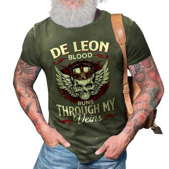 De Leon Blood Runs Through My Veins Name V2 3D Print Casual Tshirt - Monsterry