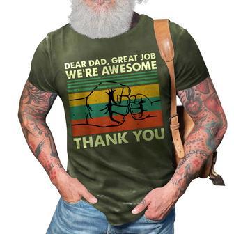 Dear Dad Great Job Were Awesome Thank You Father 3D Print Casual Tshirt | Mazezy