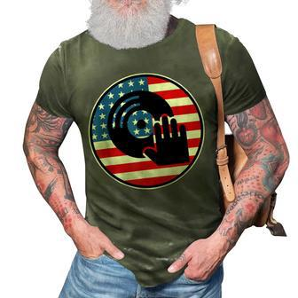 Dj Player Dad Disc Jockey Us Flag 4Th Of July Mens Gift V2 3D Print Casual Tshirt - Seseable