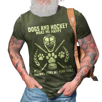 Dogs And Hockey Make Me Happy Player Penalty Box Ice Hockey 24Ya67 3D Print Casual Tshirt - Monsterry UK