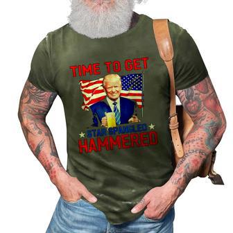 Donald Drunk Trump 4Th Of July Drinking Presidents Usa Flag 3D Print Casual Tshirt | Mazezy