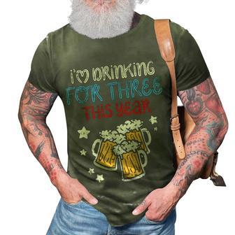 Drinking For Three Funny Baby 4Th Of July Pregnancy Soon Dad 3D Print Casual Tshirt - Seseable