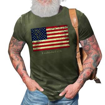 Established 1776 Usa July 4Th Us Flag America 3D Print Casual Tshirt | Mazezy