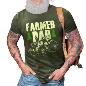 Farmer Dad Father Daddy Farm Farming Farmers Tractor Gift 3D Print Casual Tshirt | Mazezy