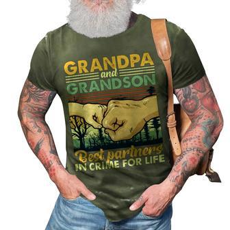 Father Grandpa And Grandson Best Partners In Crime For Life 113 Family Dad 3D Print Casual Tshirt - Monsterry
