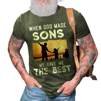 Father Grandpa When God Made Sons He Gave Me The Best 145 Family Dad 3D Print Casual Tshirt - Monsterry