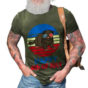 Ferret 4Th Of July For Ferret Lover July 4Th Ferret Mom Dad 3D Print Casual Tshirt - Seseable