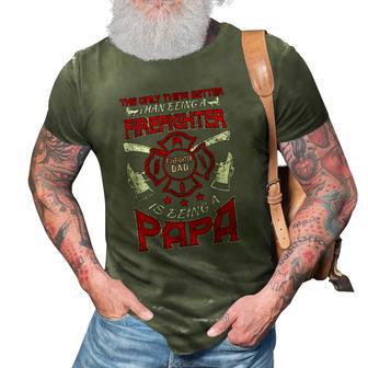Firefighter Papa Fire Fighter Dad For Fathers Day Fireman 3D Print Casual Tshirt | Mazezy CA