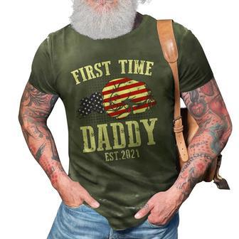 First Time Daddy New Dad Est 2021 Fathers Day Present 3D Print Casual Tshirt | Mazezy