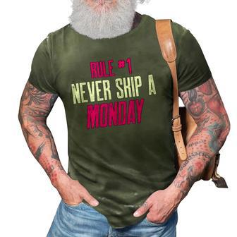 Fitness Gym Inspiration Quote Rule 1 Never Skip A Monday 3D Print Casual Tshirt | Mazezy