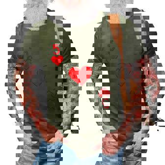 Five Of Hearts Costume Halloween Deck Of Cards 3D Print Casual Tshirt | Mazezy