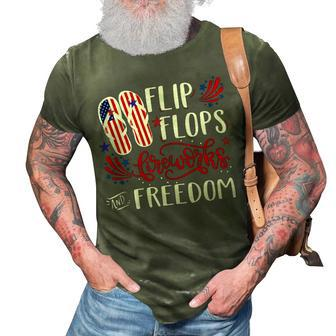 Flip Flops Fireworks And Freedom 4Th Of July V2 3D Print Casual Tshirt | Mazezy