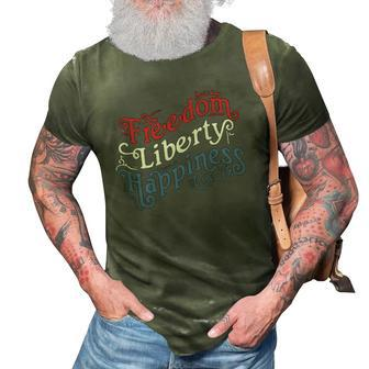 Freedom Liberty Happiness Red White And Blue 3D Print Casual Tshirt | Mazezy
