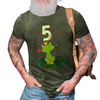 Frog Animal Lovers 5Th Birthday Girl B-Day 5 Years Old 3D Print Casual Tshirt | Mazezy