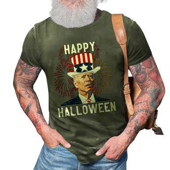 Funny Anti Biden Joe Biden Happy Halloween For Fourth Of July 3D Print Casual Tshirt | Mazezy