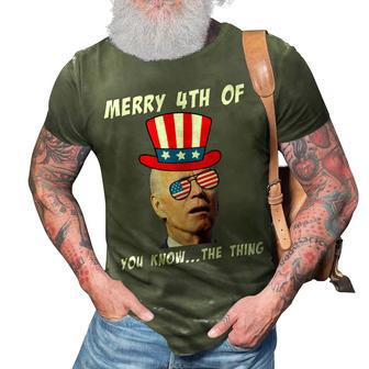 Funny Biden Merry 4Th Of You Know The Thing Anti Joe Biden 3D Print Casual Tshirt | Mazezy