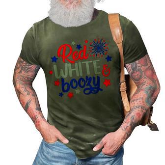 Funny Fourth Of July 4Th Of July Red White And Boozy 3D Print Casual Tshirt - Seseable
