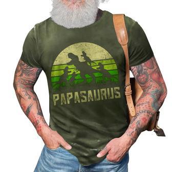Funny Grandpa Papasaurus Dinosaur 4 Kids Fathers Day V2 3D Print Casual Tshirt - Seseable