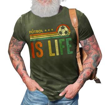 Futbol Is Life Football Lover Soccer Funny Vintage 3D Print Casual Tshirt - Seseable