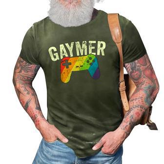 Gaymer Lgbt Gamer Pride Rainbow Parade March Nerd Geek 3D Print Casual Tshirt | Mazezy