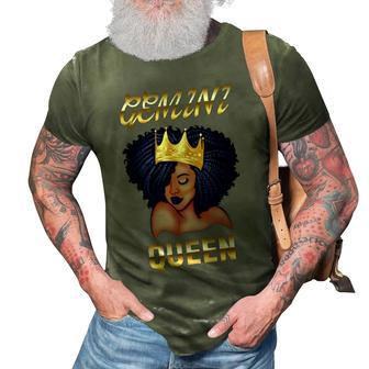 Gemini Queen Born In May-June Black Queen Birthday 3D Print Casual Tshirt - Seseable