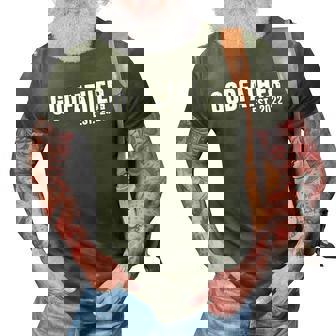 Godfather Est 2022 Fathers Day God Dad Announcement Reveal 3D Print Casual Tshirt | Mazezy