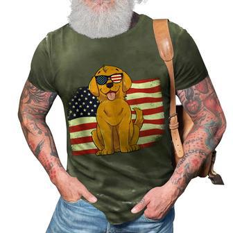 Golden Retriever Dad & Mom American Flag 4Th Of July Usa Lab 3D Print Casual Tshirt - Seseable