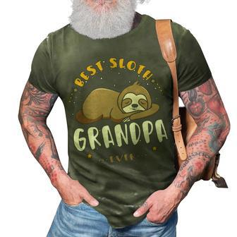 Grandpa Gift Best Sloth Grandpa Ever 3D Print Casual Tshirt - Seseable