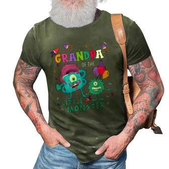 Grandpa Of The Little Monster Birthday 3D Print Casual Tshirt | Mazezy