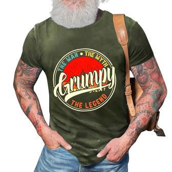 Grumpy The Man The Myth The Legend Fathers Day 3D Print Casual Tshirt | Mazezy
