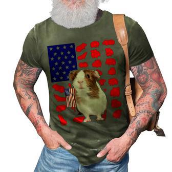 Guinea Pig American Flag 4Th Of July Lover Usa Patriotic 3D Print Casual Tshirt - Seseable