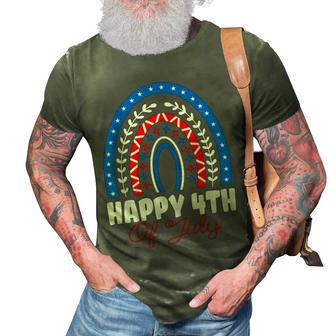 Happy 4Th Of July Celebration 4Th Of July Rainbow 3D Print Casual Tshirt - Seseable