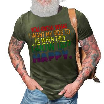 Happy Kids When Grow Up Parent Gay Pride Ally Lgbtq Month 3D Print Casual Tshirt - Seseable
