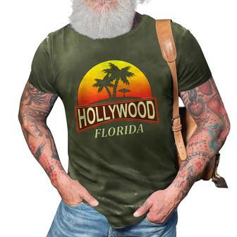 Hollywood Florida Beach Vacation Palm Tree 3D Print Casual Tshirt | Mazezy