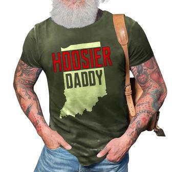 Hoosier Daddy Indiana State Map Gift Zip 3D Print Casual Tshirt | Mazezy