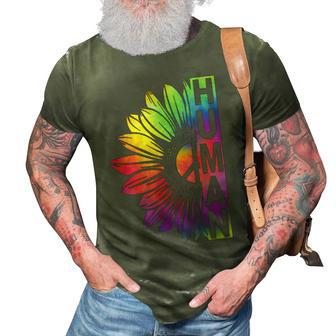 Human Sunflower Lgbt Tie Dye Flag Gay Pride Proud Lgbtq 3D Print Casual Tshirt | Mazezy