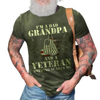 I Am A Dad Grandpa Veteran Fathers Day 3D Print Casual Tshirt | Mazezy