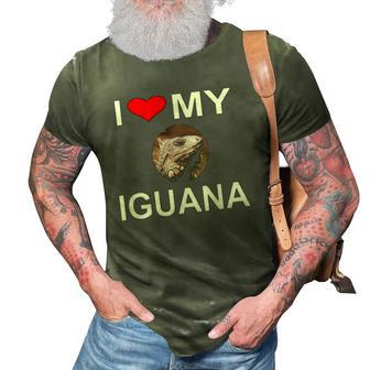 I Love Heart My Iguana Lizard Reptile Funny Tee 3D Print Casual Tshirt | Mazezy