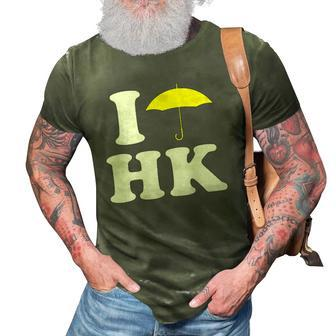 I Love Hk Yellow Umbrella Hong Kong Movement 3D Print Casual Tshirt | Mazezy