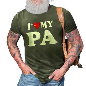 I Love My Pa With Heart Fathers Day Wear For Kid Boy Girl 3D Print Casual Tshirt | Mazezy