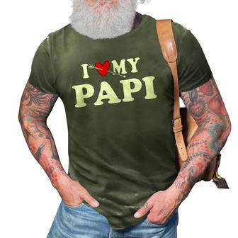 I Love My Papi With Heart Fathers Day Wear For Kids Boy Girl 3D Print Casual Tshirt | Mazezy