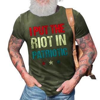I Put The Riot In Patriotic America Fourth Of July Merch 3D Print Casual Tshirt | Mazezy