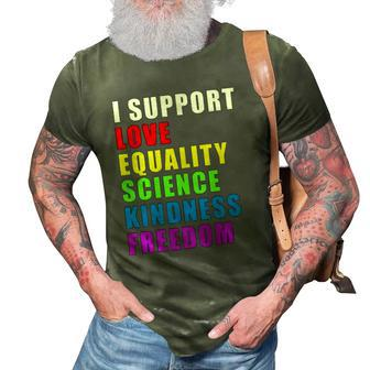 I Support Lgbtq Love Equality Gay Pride Rainbow Proud Ally 3D Print Casual Tshirt | Mazezy