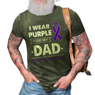 I Wear Purple For My Dad Pancreatic Cancer Awareness Support 3D Print Casual Tshirt | Mazezy CA
