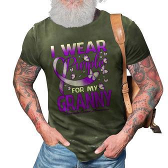 I Wear Purple For My Granny Pancreatic Cancer Awareness 3D Print Casual Tshirt | Mazezy DE